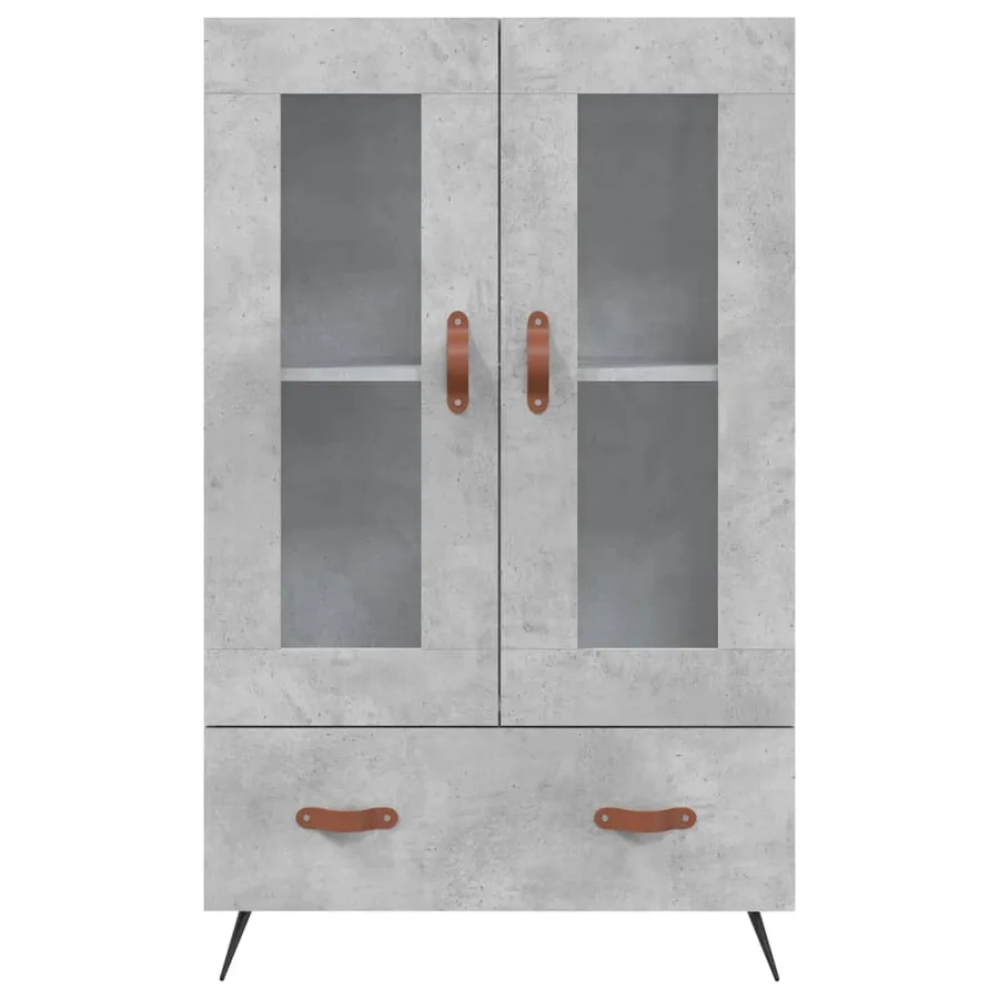 Buffet haut gris béton 69,5x31x115 cm bois d'ingénierie - 6