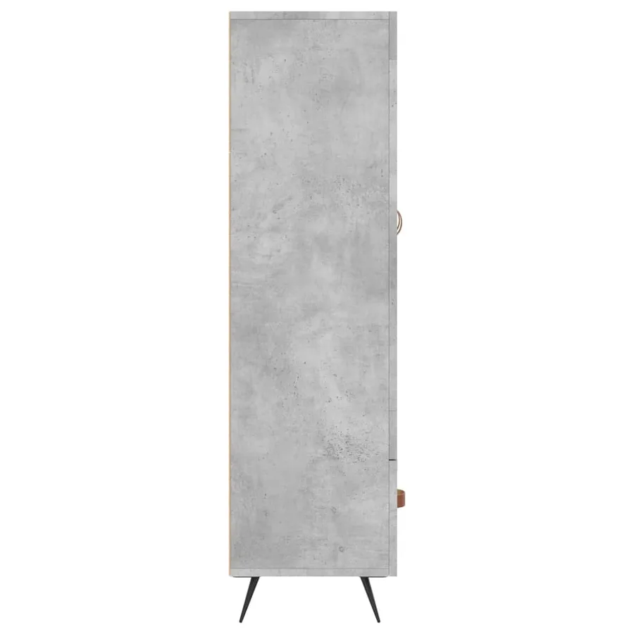 Buffet haut gris béton 69,5x31x115 cm bois d'ingénierie - 7