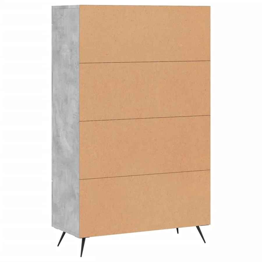 Buffet haut gris béton 69,5x31x115 cm bois d'ingénierie - 8