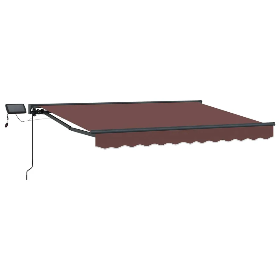 Cadre de store manuel avec LEDs Marron et anthracite 2,5 x 2 m - 2