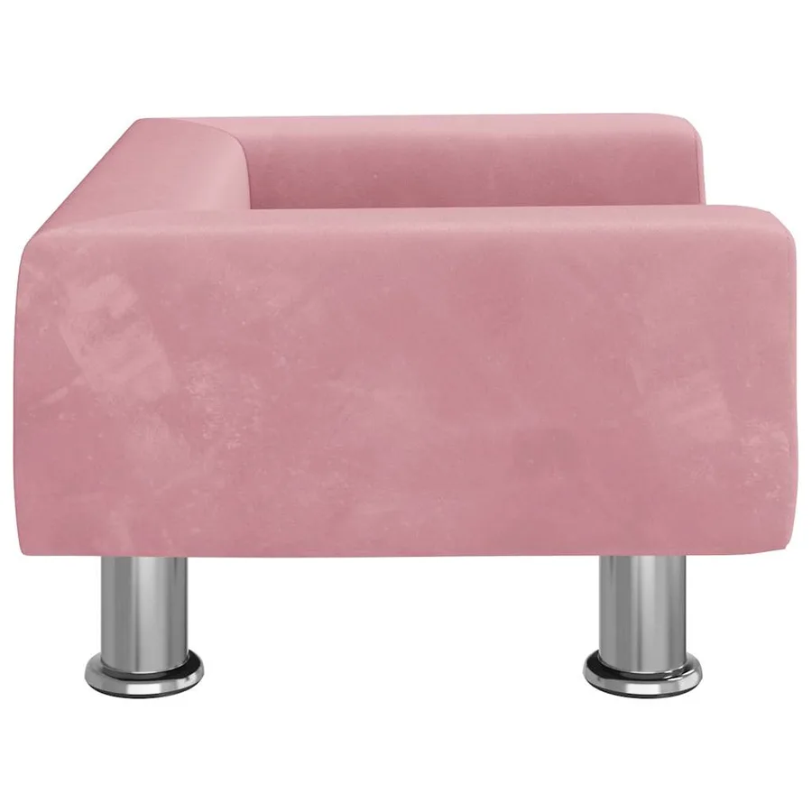 Lit pour chien rose 50x40x26,5 cm velours - 4