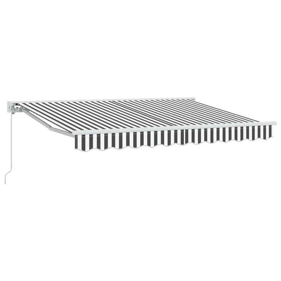 Auvent rétractable manuel Anthracite et blanc 3,5 x 2,5 m - 2
