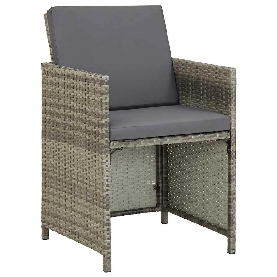 Ensemble à manger de jardin 3 pcs avec coussins Gris - 6