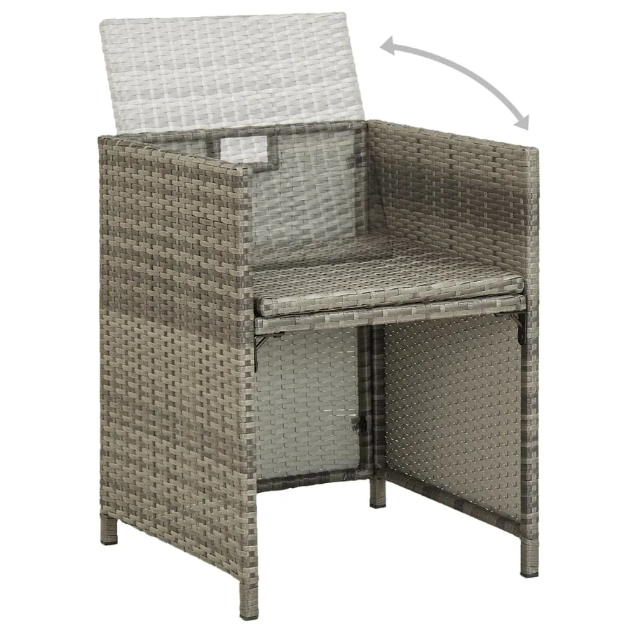 Ensemble à manger de jardin 3 pcs avec coussins Gris - 7