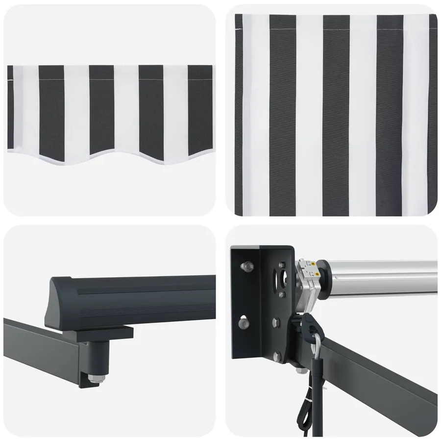 Auvent rétractable électrique Anthracite et blanc 4 × 3 m - 7