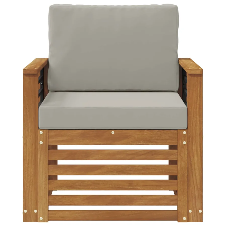 Canapé d’extérieur Bois d'acacia massif et polyester Naturel - 3
