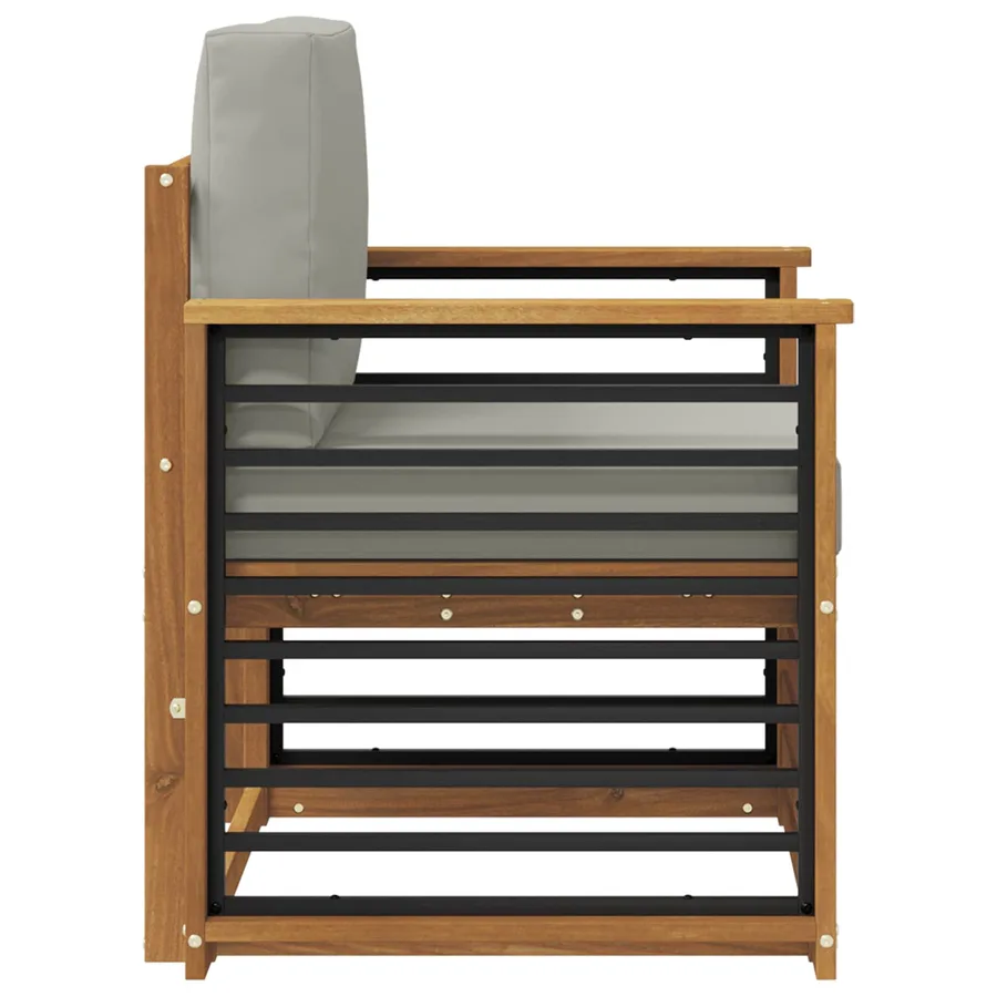 Canapé d’extérieur Bois d'acacia massif et polyester Naturel - 4