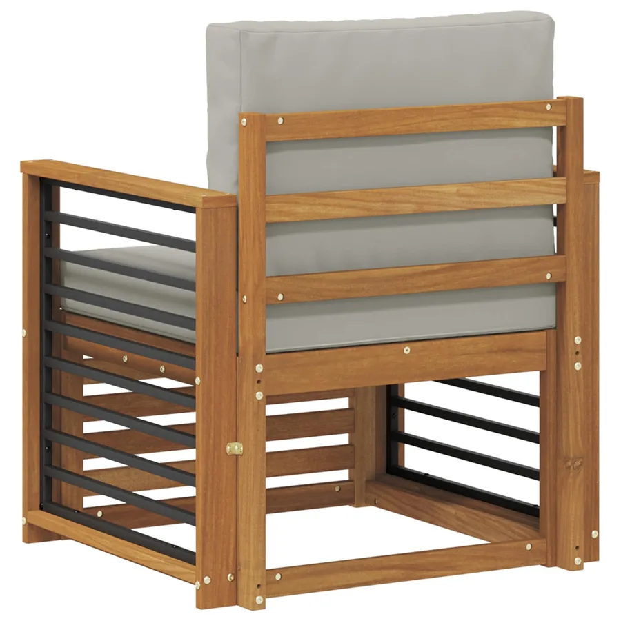Canapé d’extérieur Bois d'acacia massif et polyester Naturel - 5