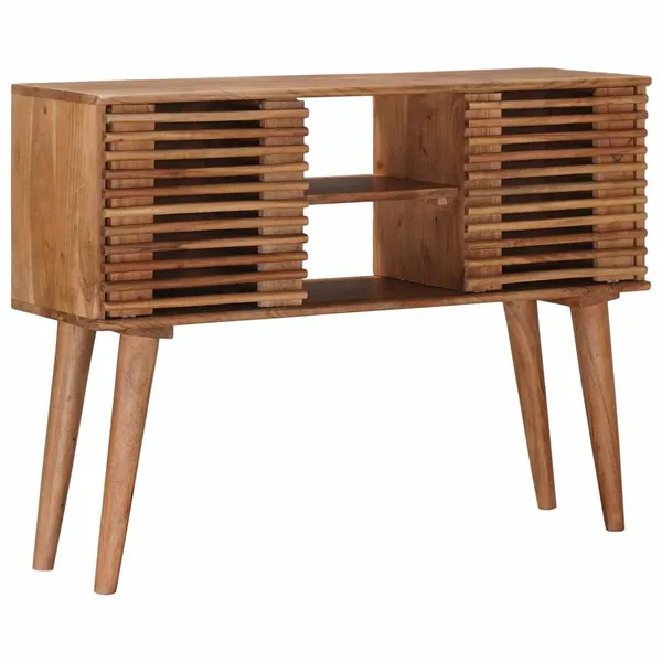 Table d'appoint faite main Marron Teck 100 x 30 x 75 cm