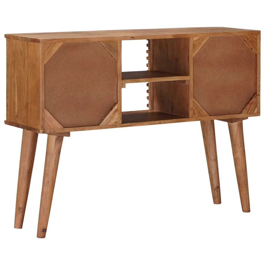Table d'appoint faite main Marron Teck 100 x 30 x 75 cm - 7