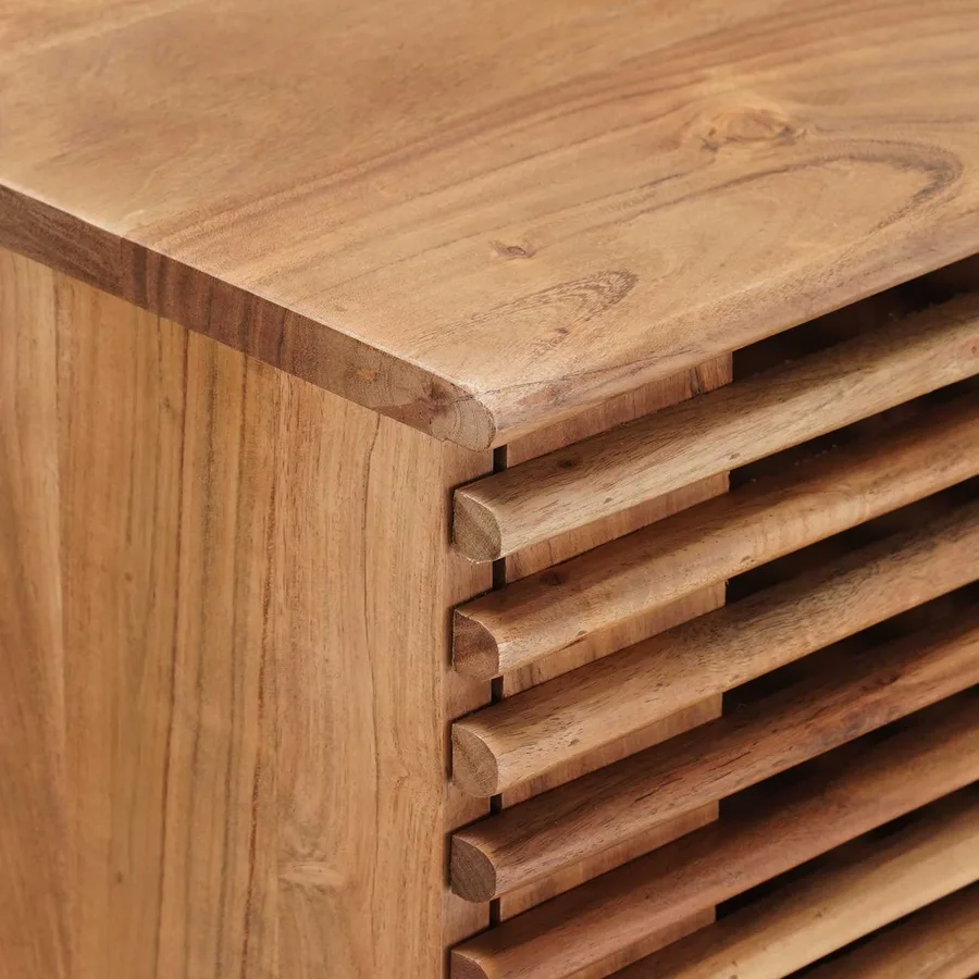 Table d'appoint faite main Marron Teck 100 x 30 x 75 cm - 8