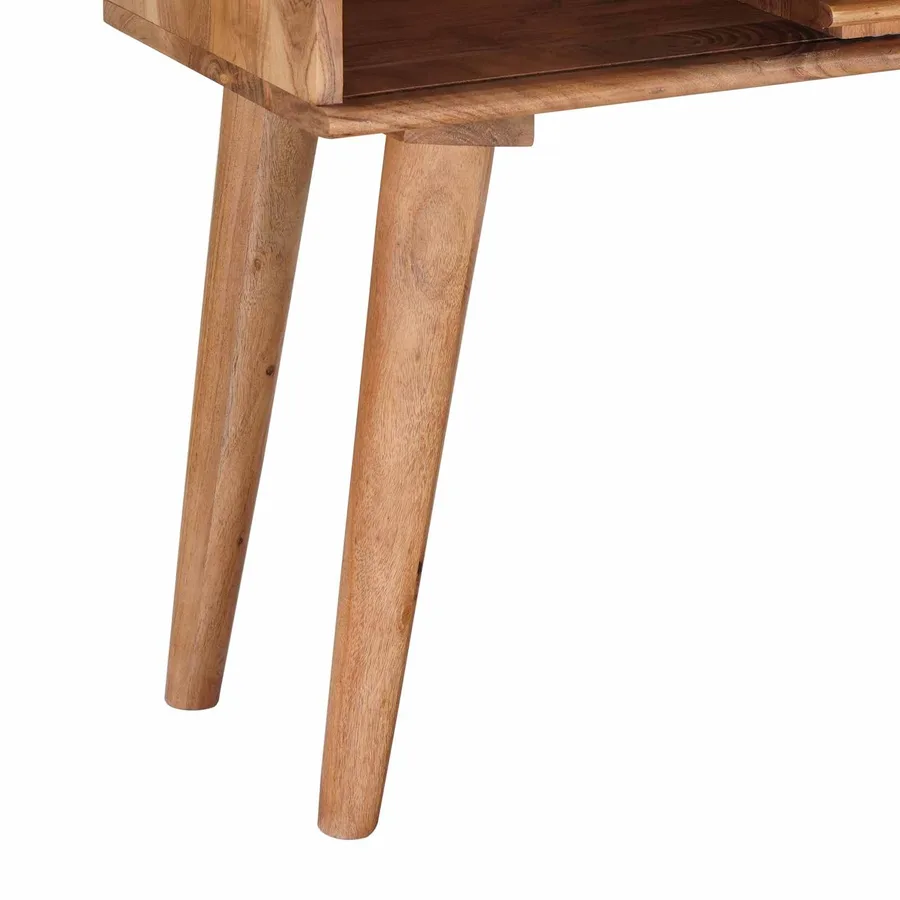 Table d'appoint faite main Marron Teck 100 x 30 x 75 cm - 9