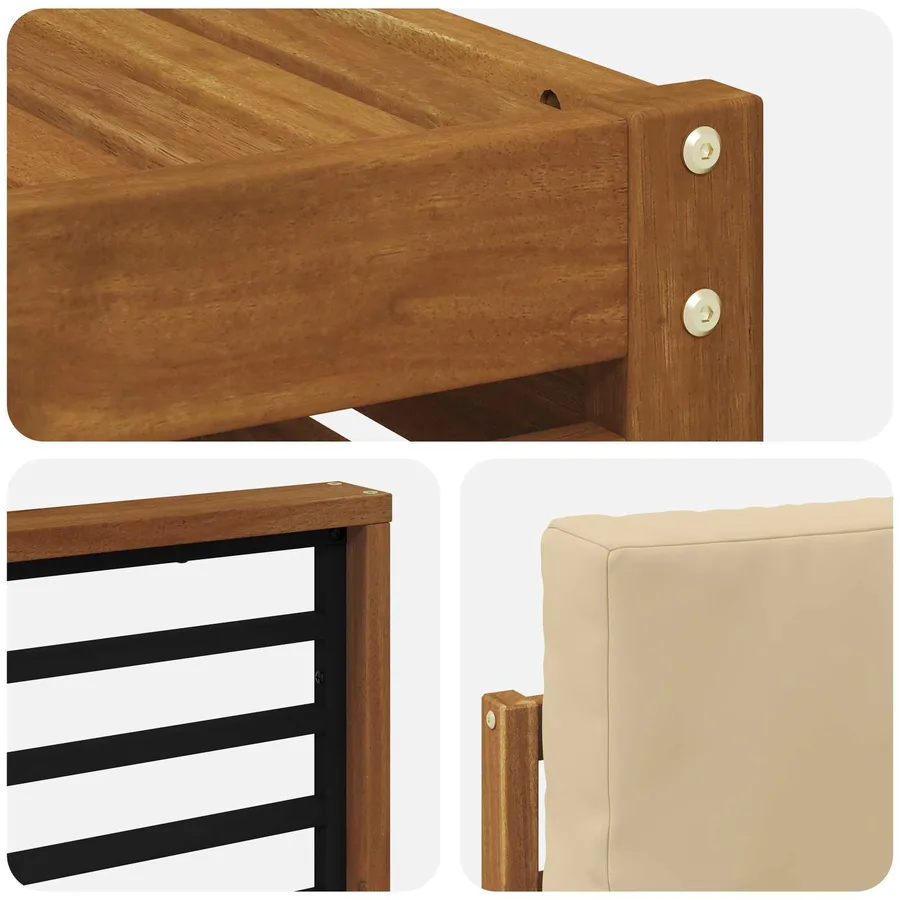 Ensemble de canapé d'angle avec coussin 7 pcs Naturel et Beige - 7