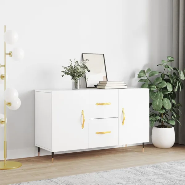 Buffet blanc 100x36x60 cm bois d'ingénierie