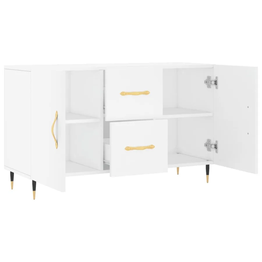 Buffet blanc 100x36x60 cm bois d'ingénierie - 5