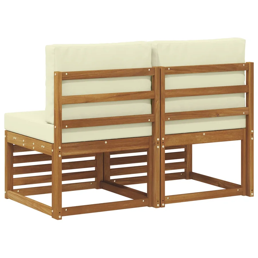 2 Pièce Sofa de milieu extérieur Bois d'Acacia Massif Naturel - 5