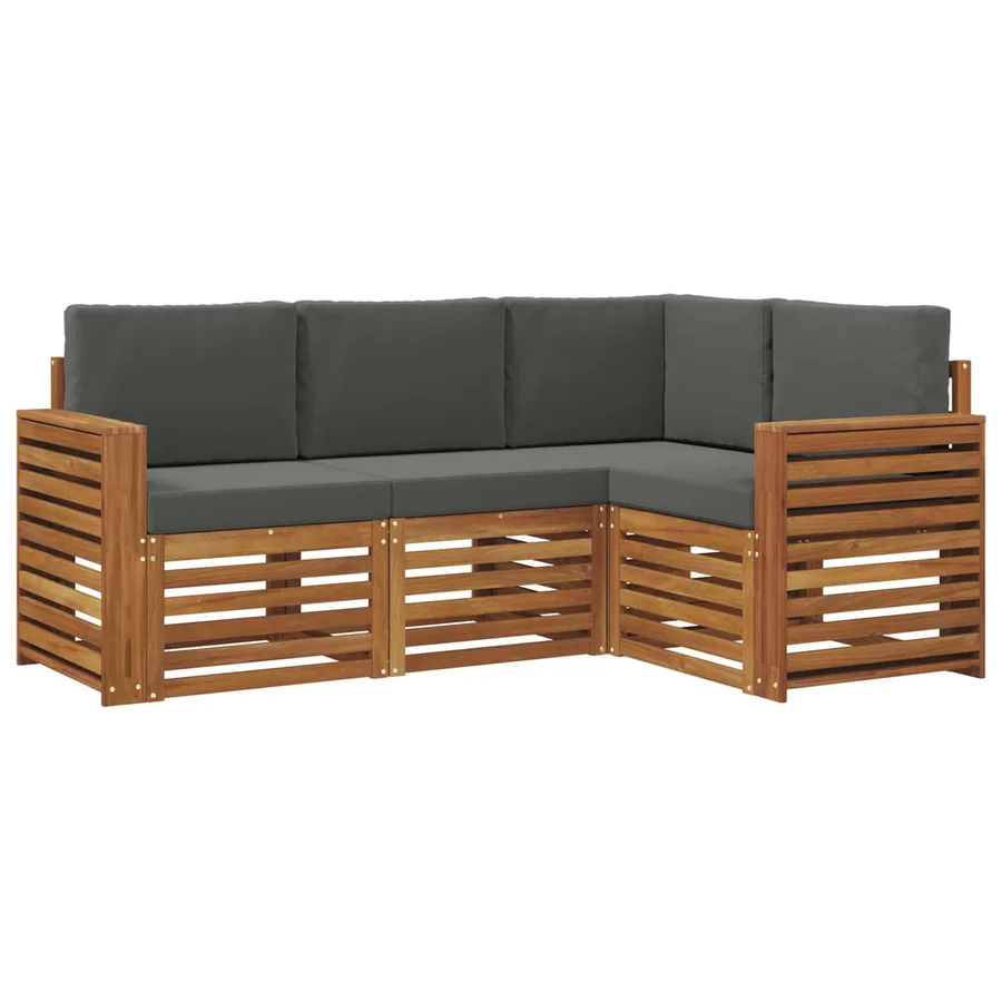 Ensembles de canapés avec coussin 4 pcs Naturel et Anthracite - 2