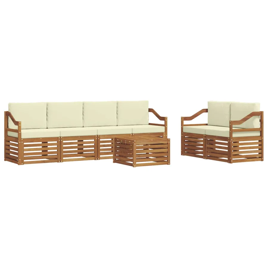 Ensemble de canapés d'extérieur 7 pcs Naturel et Crème - 2