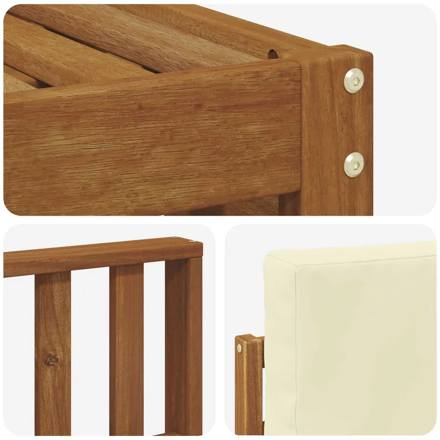 Ensembles de canapés avec coussin 9 pcs Naturel et Crème - 6