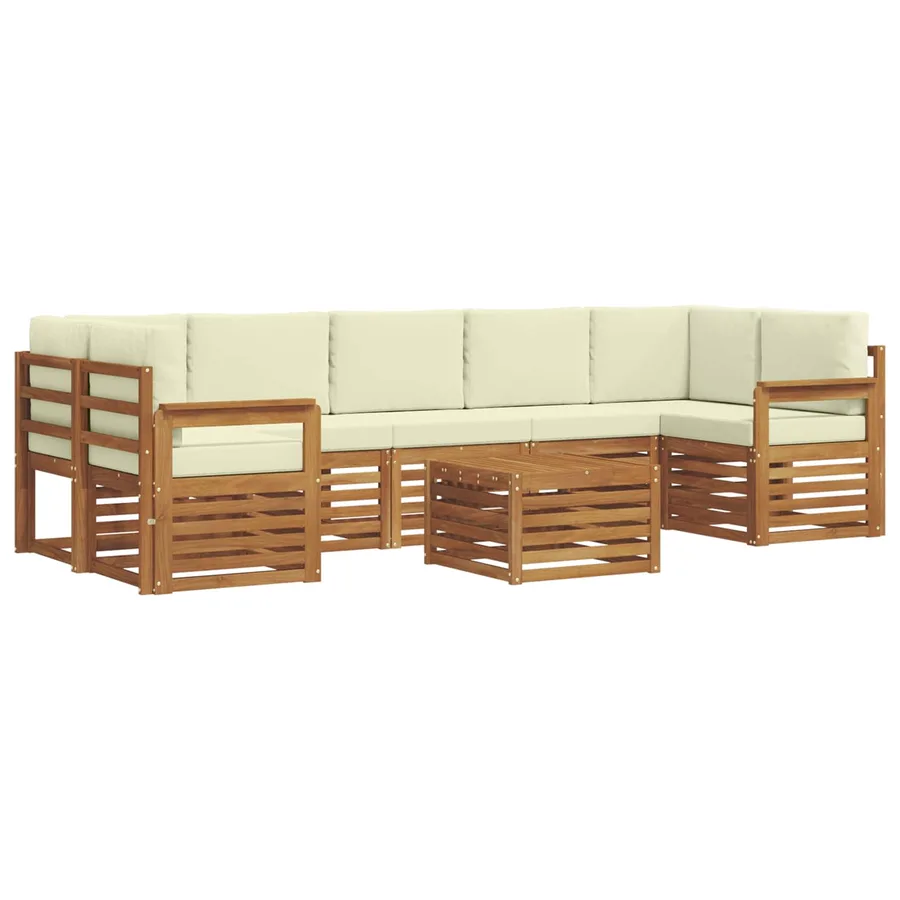 Ensemble de canapés d'extérieur 8 pcs Naturel et Crème - 2