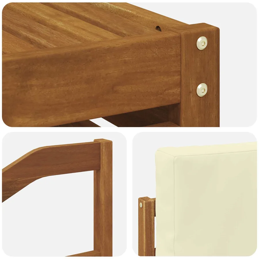 Ensemble de canapé d'angle avec coussin 6 pcs Naturel et Crème - 7