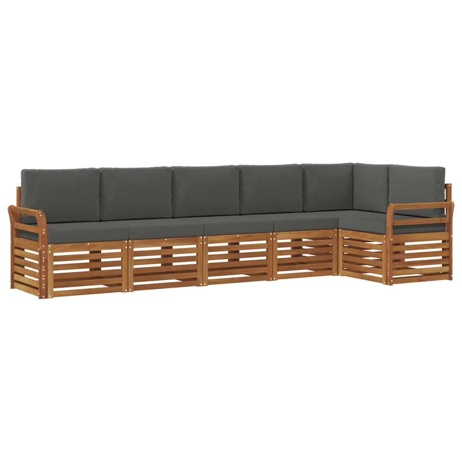 Ensemble de canapé d'angle 6 pcs Naturel et Anthracite - 2