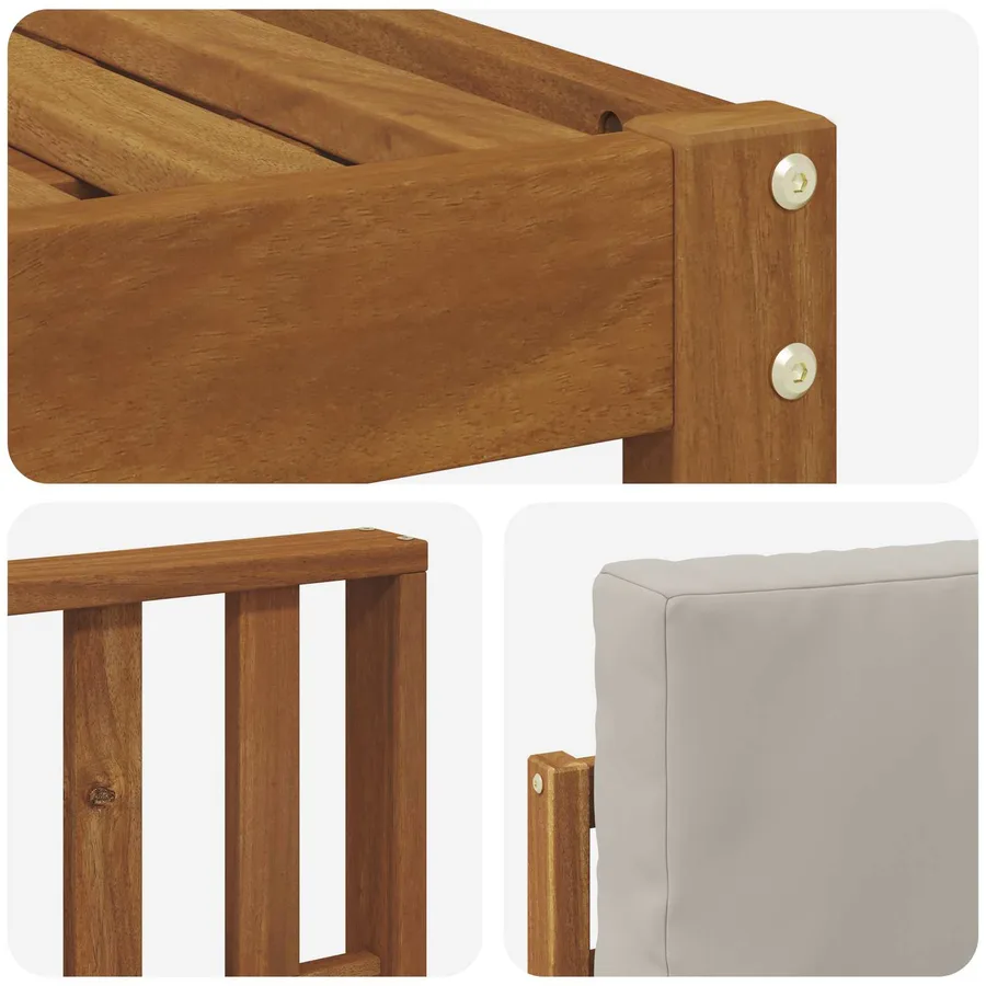 Ensemble de canapés d'extérieur 4 pcs Gris Naturel et Clair - 5