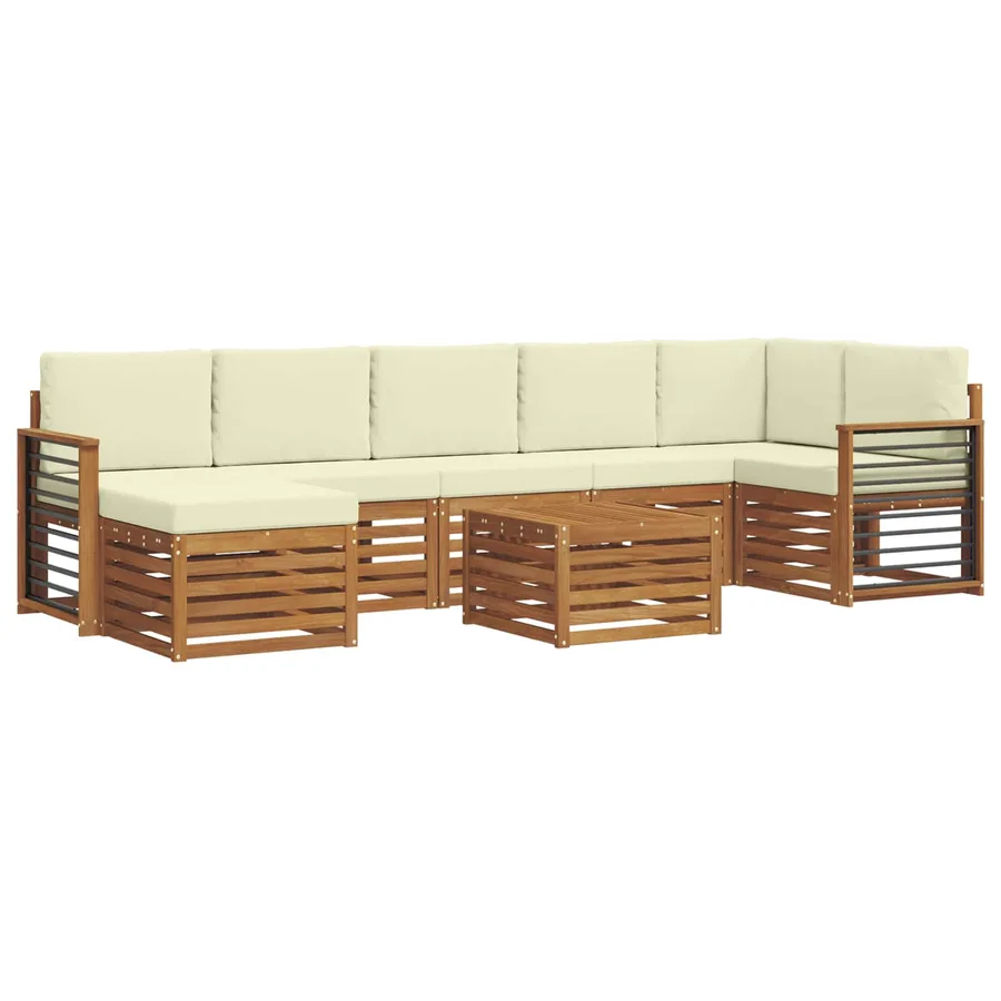 Ensemble de canapés d'extérieur 8 pcs Naturel et Crème - 2