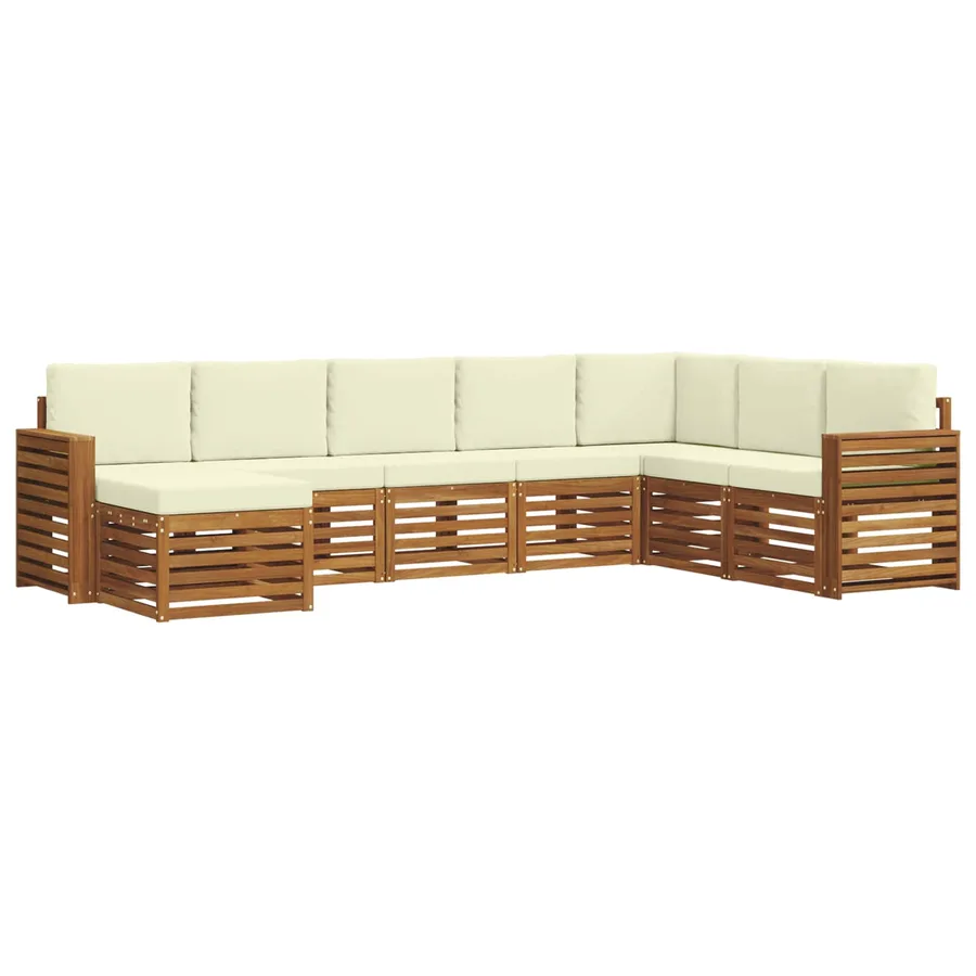 Ensemble de canapés d'extérieur 8 pcs Naturel et Crème - 2