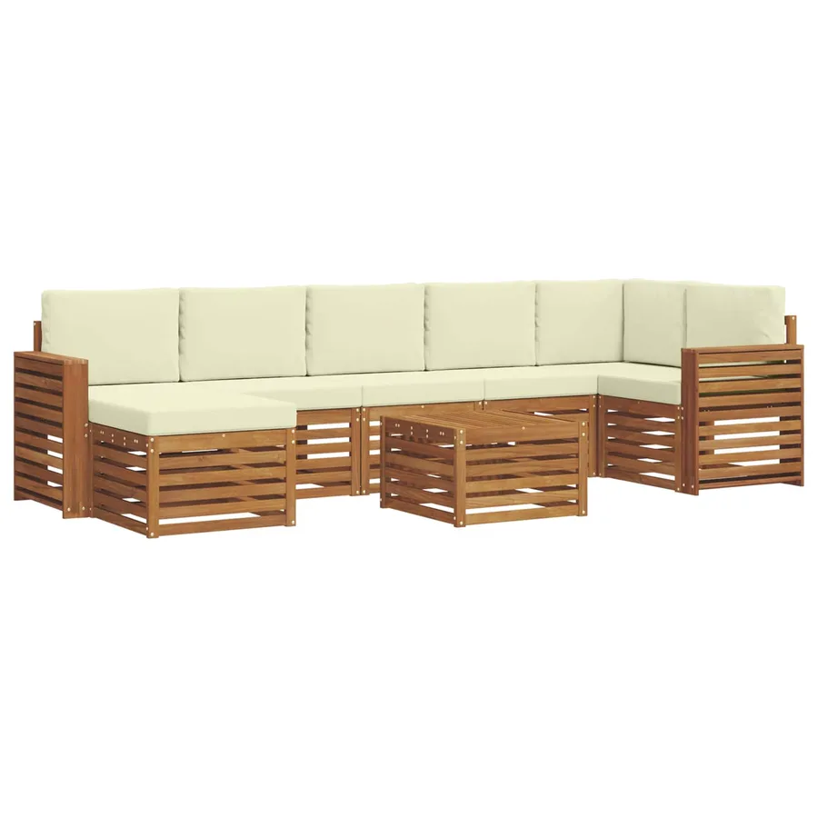 Ensemble de canapés d'extérieur 8 pcs Naturel et Crème - 2