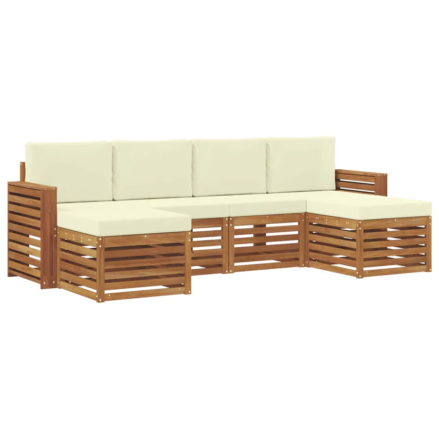 Ensembles de canapés avec coussin 6 pcs Naturel et Crème - 2