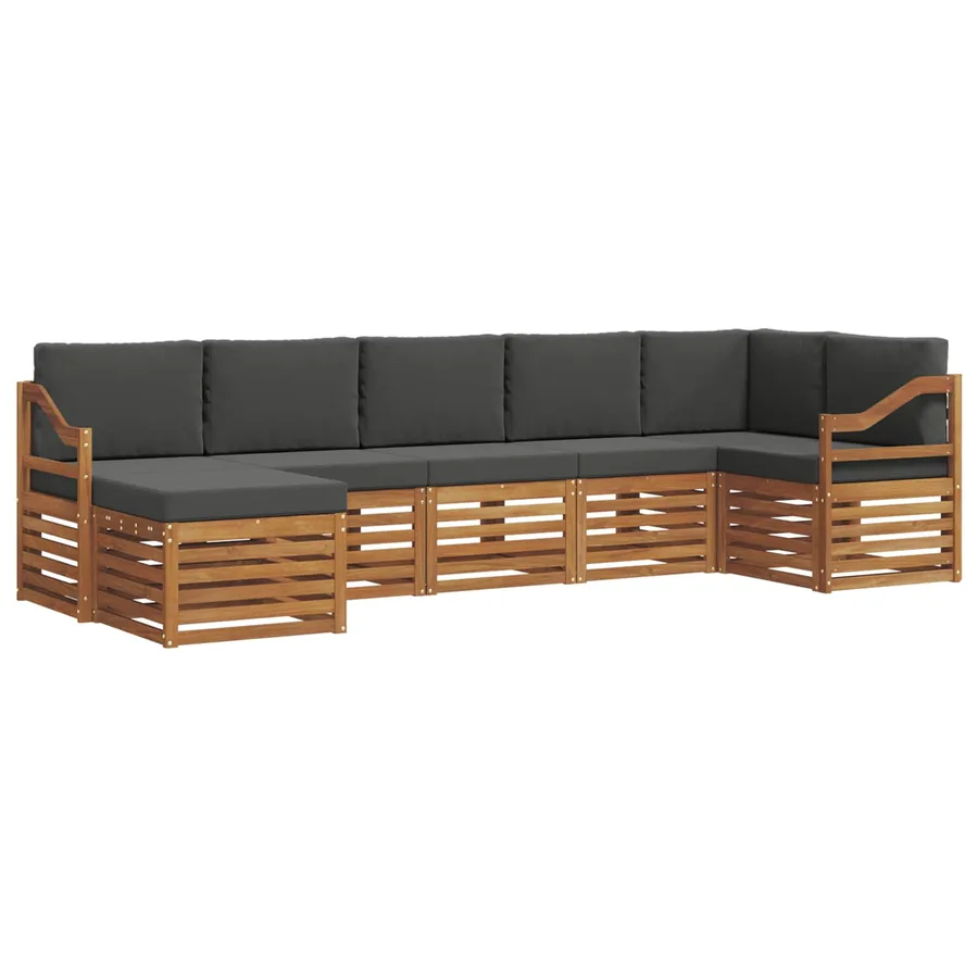 Ensemble de canapé d'angle 7 pcs Naturel et Anthracite - 2
