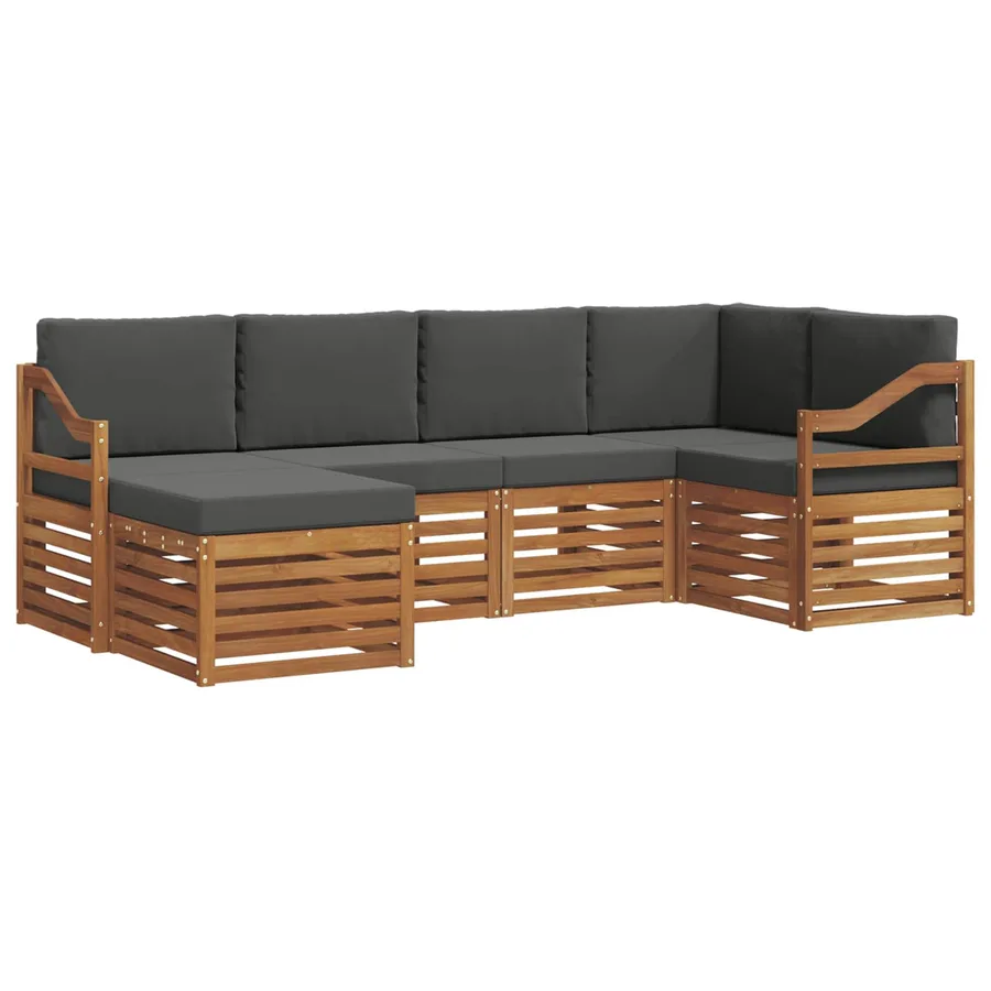Ensemble de canapé d'angle 6 pcs Naturel et Anthracite - 2