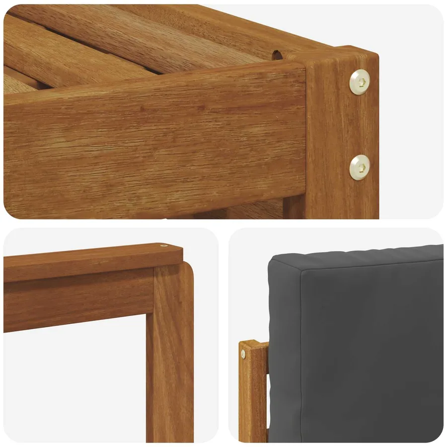 Ensemble de canapés d'extérieur 4 pcs Naturel et Anthracite - 5