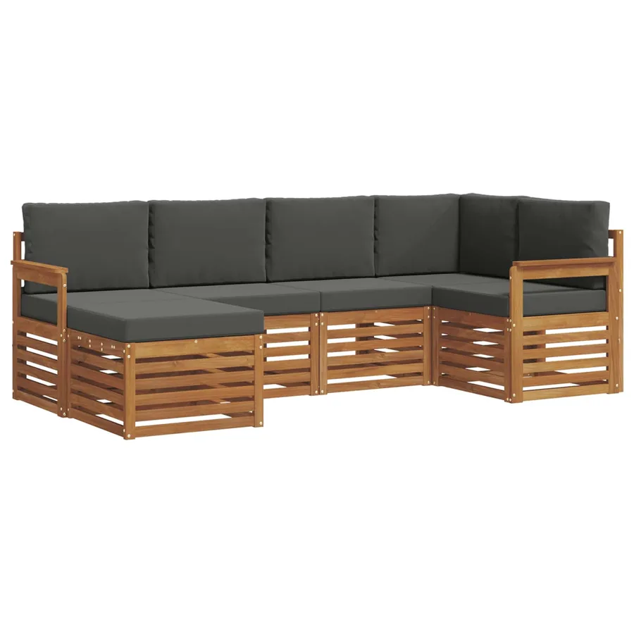 Ensemble de canapé d'angle 6 pcs Naturel et Anthracite - 2