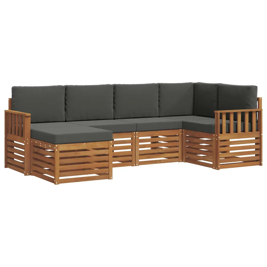Ensemble de canapé d'angle 6 pcs Naturel et Anthracite - 2