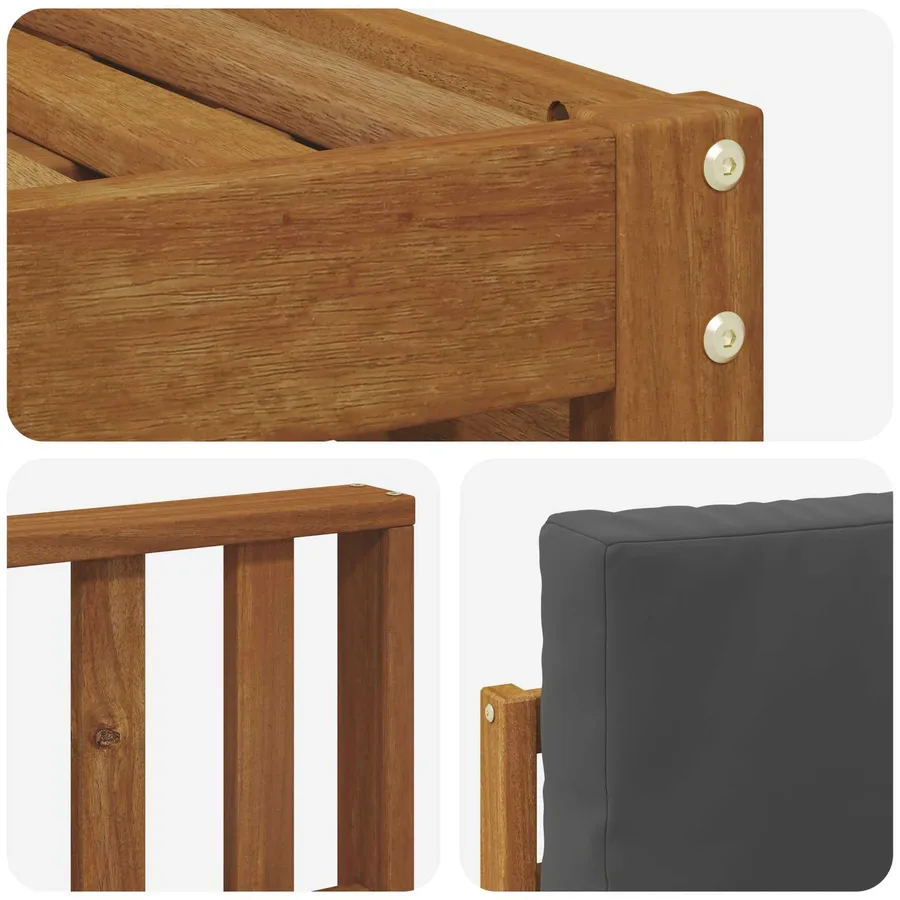 Ensemble de canapé d'angle 6 pcs Naturel et Anthracite - 6