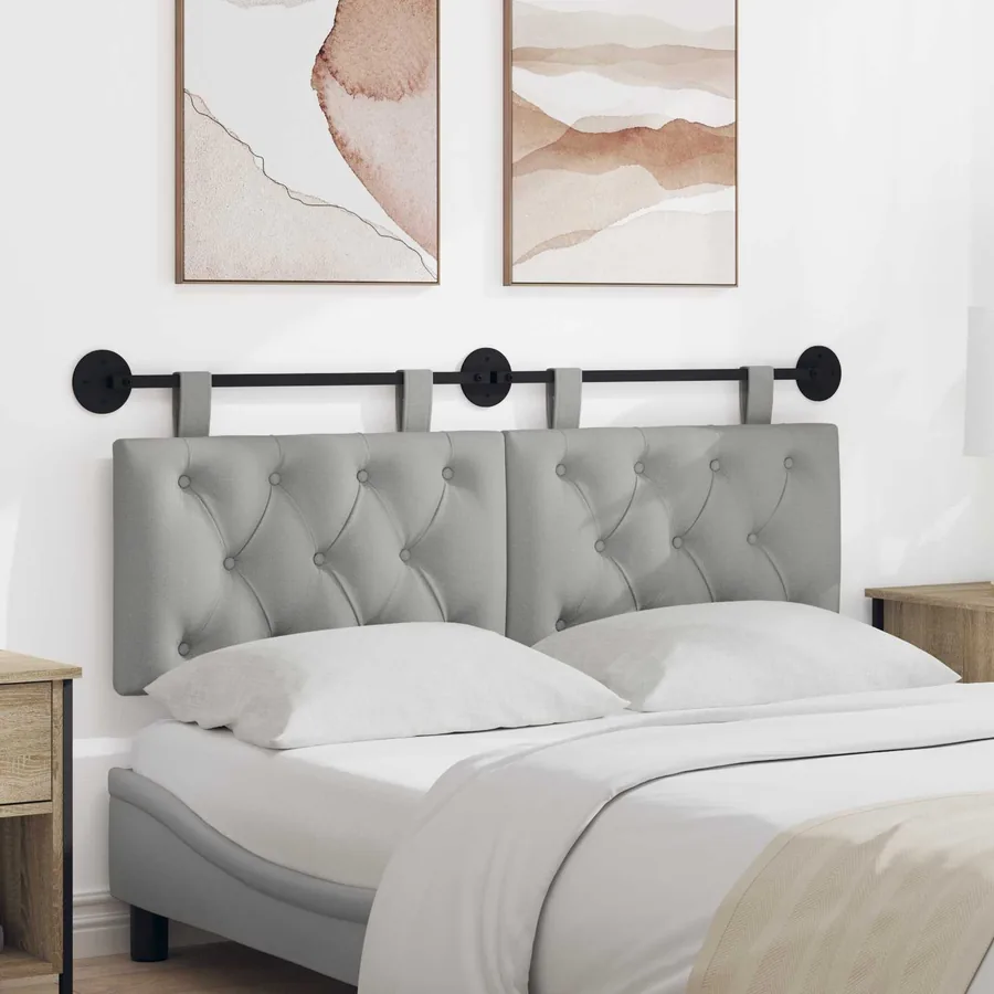 Tête de lit suspendue Gris nuage Tissu