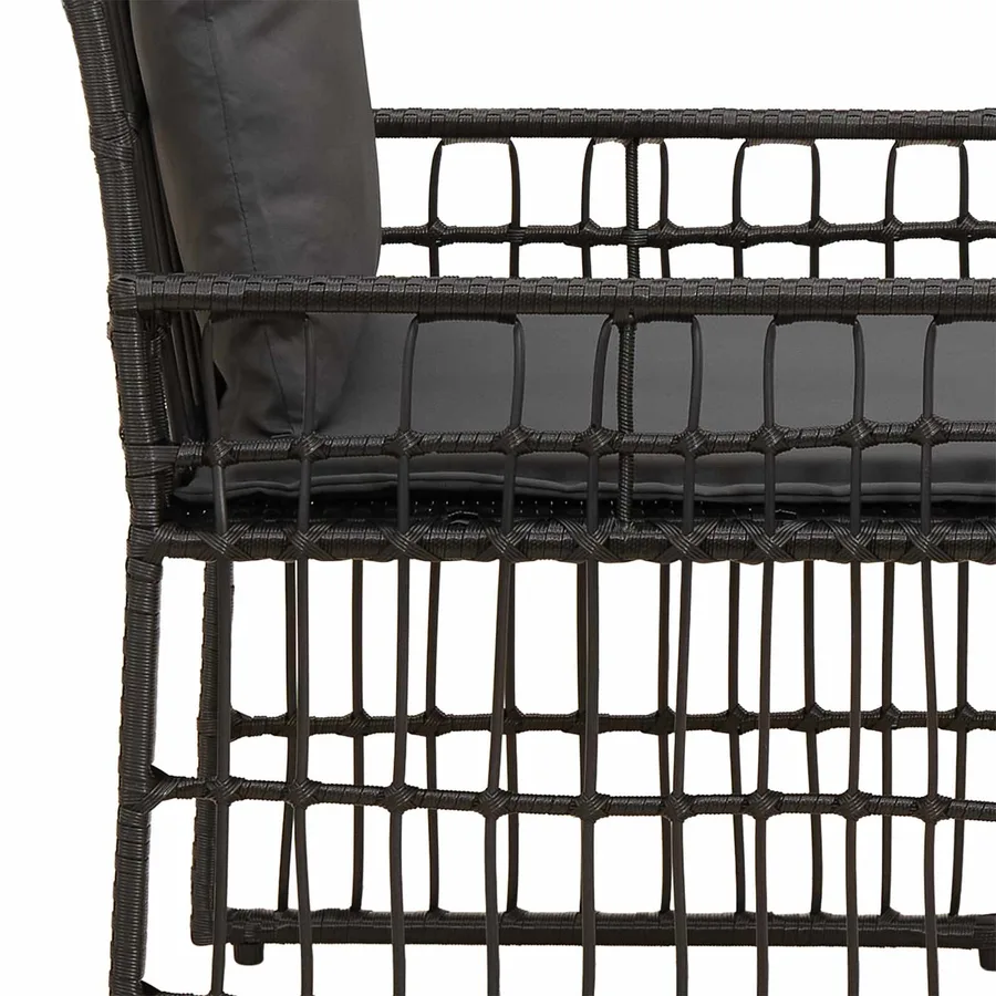 Ensemble de meubles d'extérieur 4 pcs Noir et Gris foncé - 12