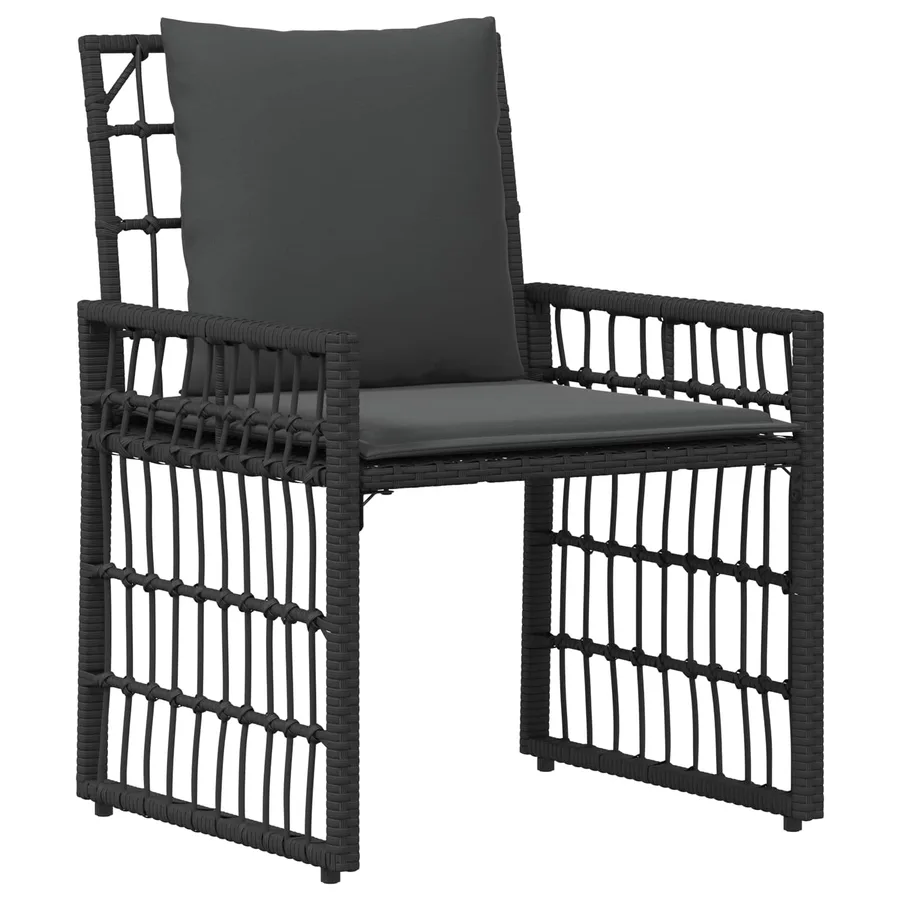 Ensemble de meubles d'extérieur 4 pcs Noir et Gris foncé - 5