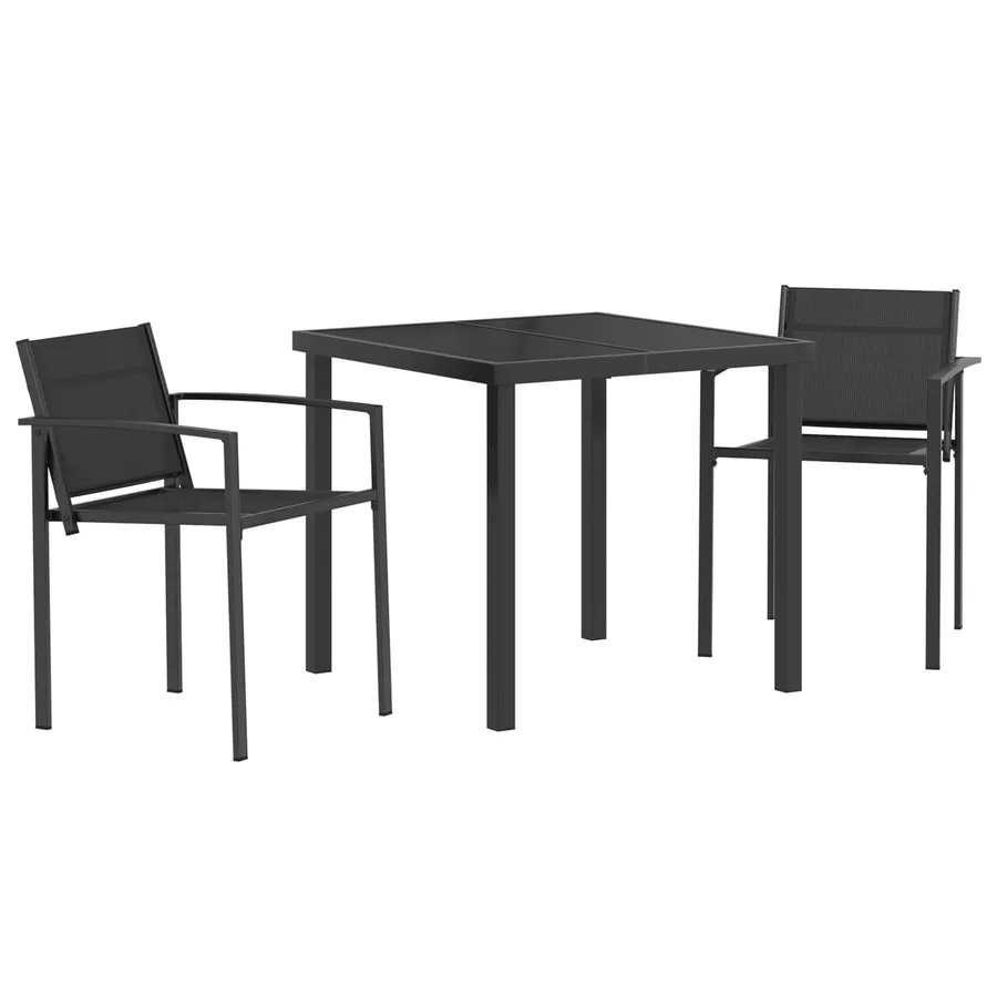 Ensemble de meubles d'extérieur 3 pcs Noir et anthracite - 2