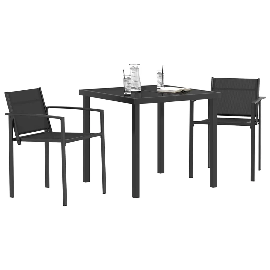 Ensemble de meubles d'extérieur 3 pcs Noir et anthracite - 3