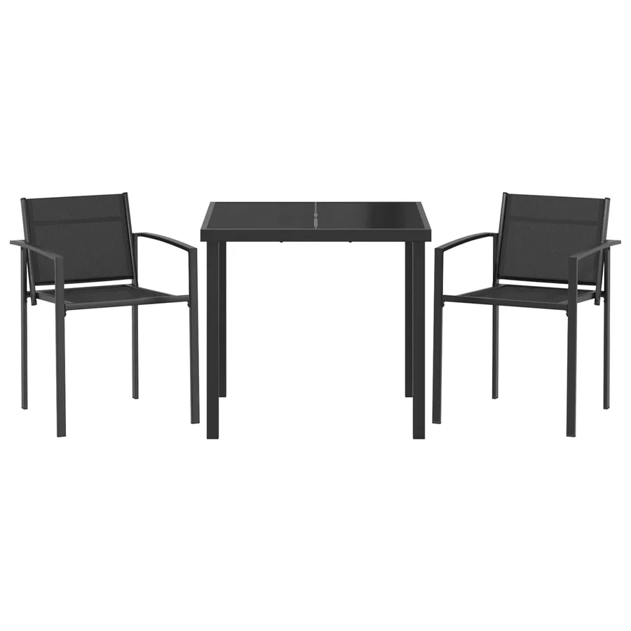 Ensemble de meubles d'extérieur 3 pcs Noir et anthracite - 6