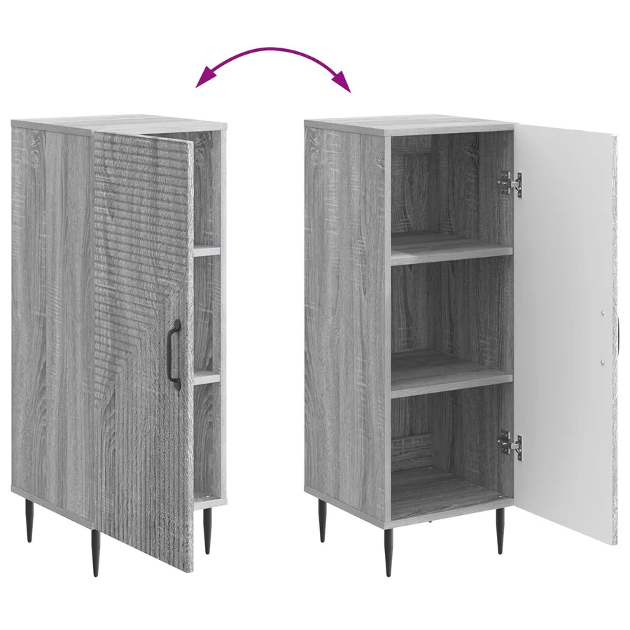 Buffet Sonoma gris 33 x 34,5 x 89,5 cm Bois d'ingénierie - 11