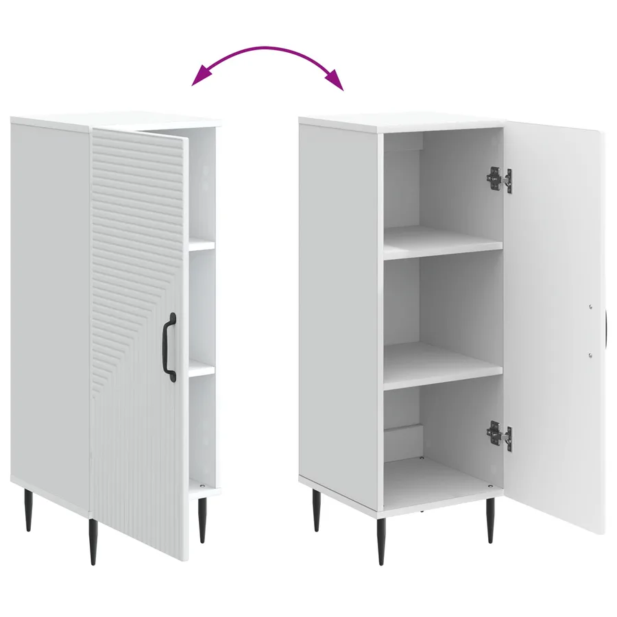 Buffet Blanc 33 x 34,5 x 89,5 cm Bois d'ingénierie - 11