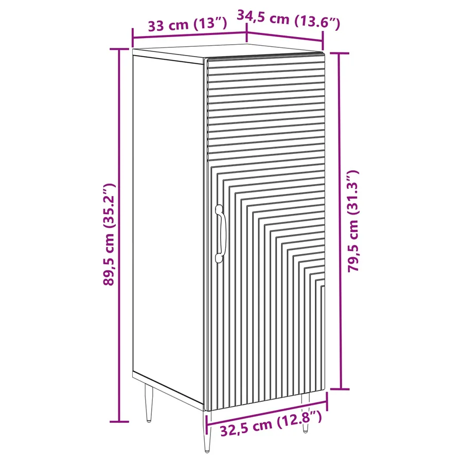 Buffet Blanc 33 x 34,5 x 89,5 cm Bois d'ingénierie - 12