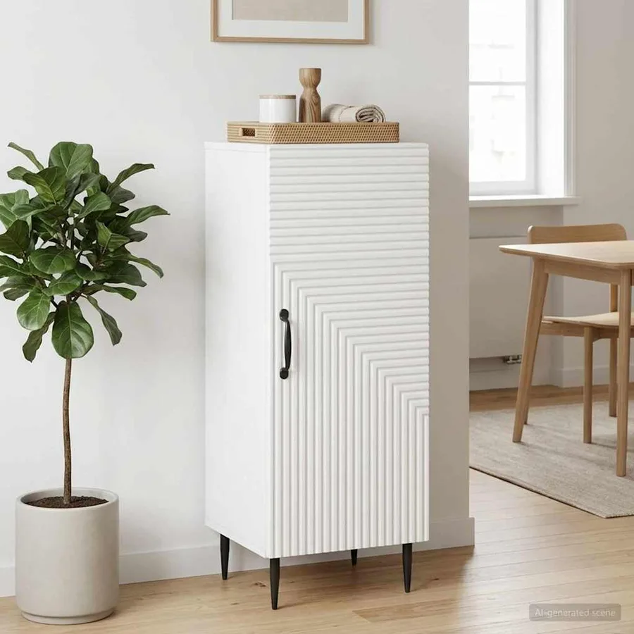 Buffet Blanc 33 x 34,5 x 89,5 cm Bois d'ingénierie - 4