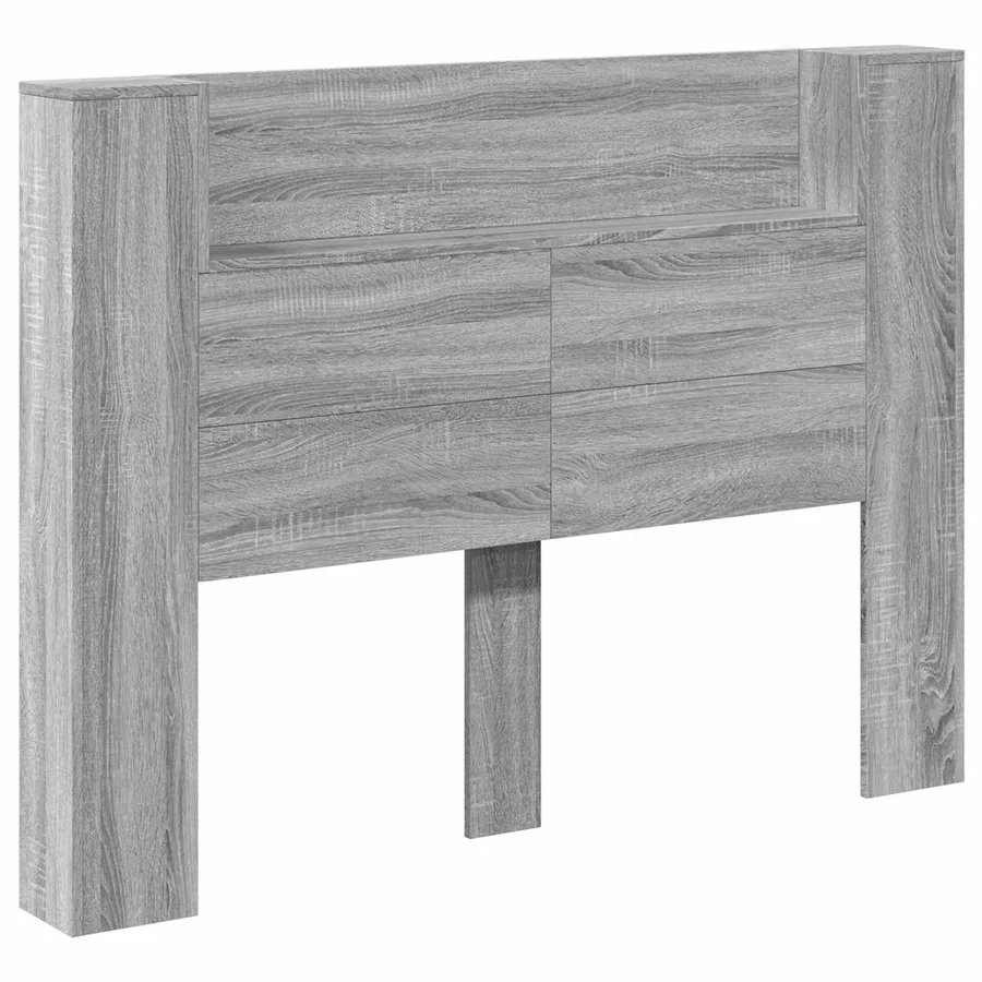 Cabinet de Tête de Lit avec LED Gris Sonoma Bois d'ingénierie - 2