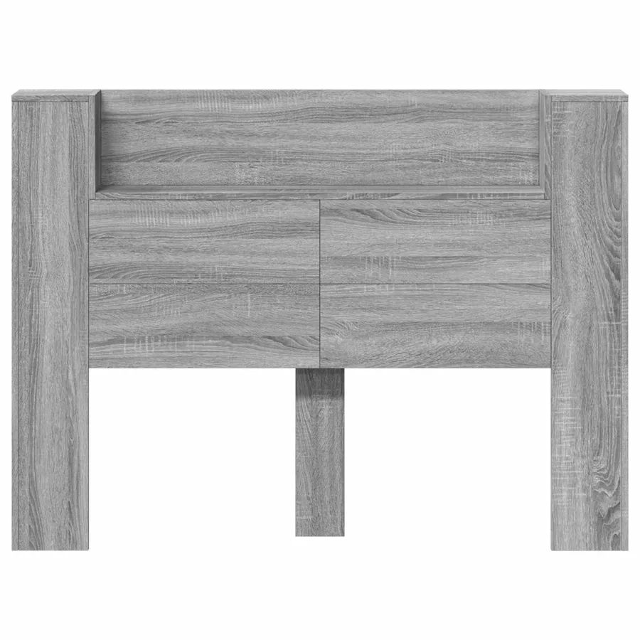 Cabinet de Tête de Lit avec LED Gris Sonoma Bois d'ingénierie - 5