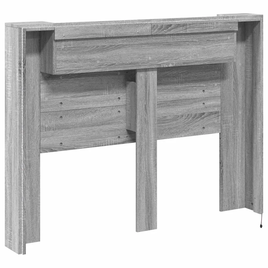 Cabinet de Tête de Lit avec LED Gris Sonoma Bois d'ingénierie - 7